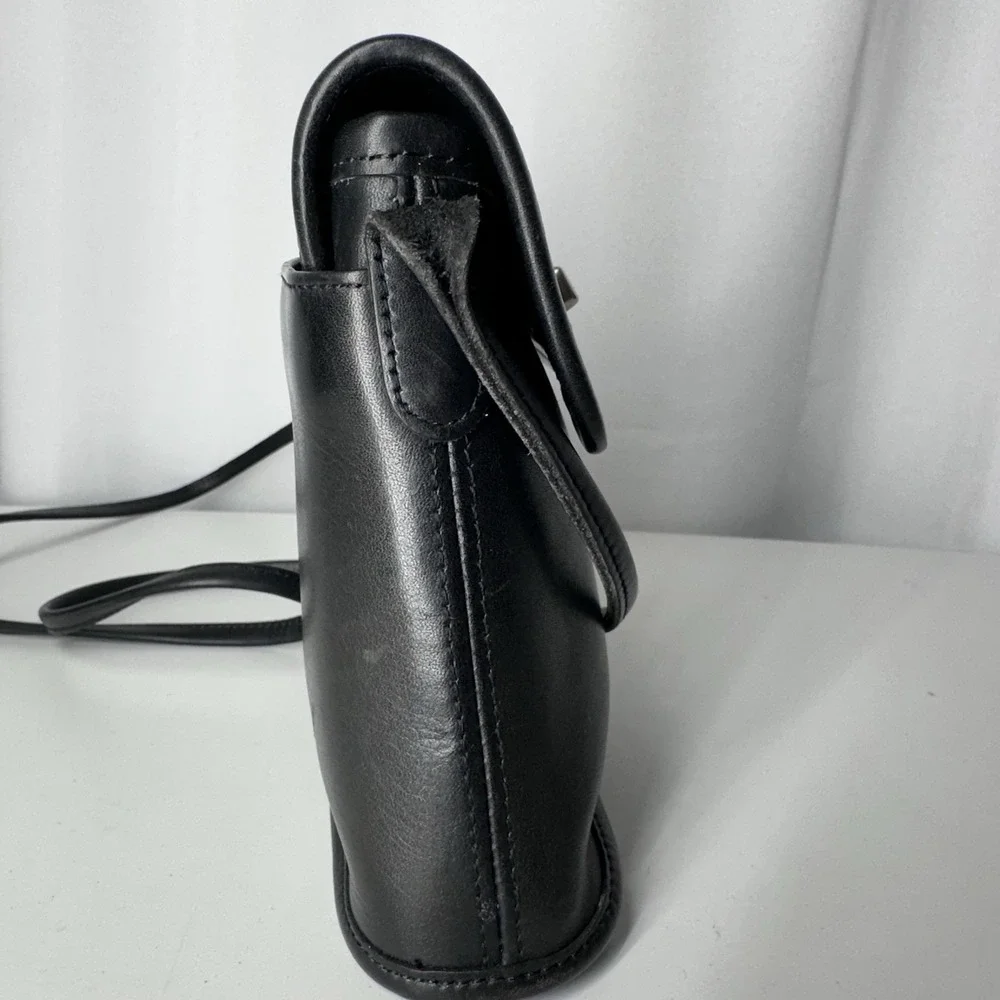 Vintage Coach Tango Flap 9049 Black Leather Turnlock‎ Crossbody